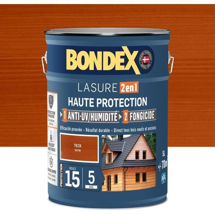 Tinte de alta protección 2 en 1 - Teca satinada - BONDEX - 5 L Tinte de alta protección 2 en 1 - Teca satinada - BONDEX - 5 L