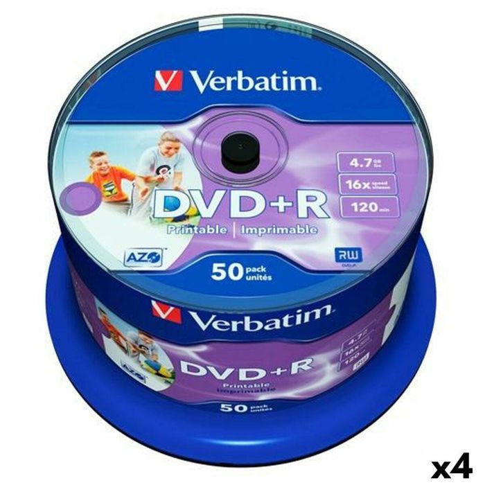 DVD+R Verbatim 4,7 GB 16x 50 Piezas (4 Unidades)