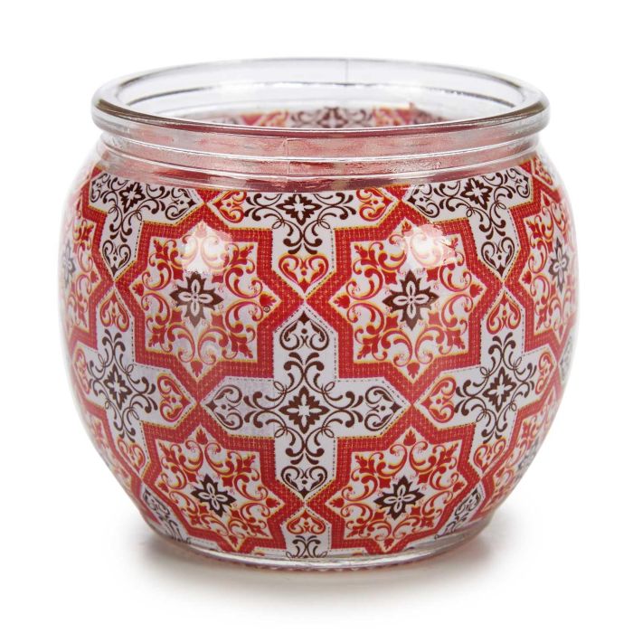 Vela Granada Acorde 7.5x6.3x7.5 cm, rojo, vidrio y cera (12 Unidades) 1