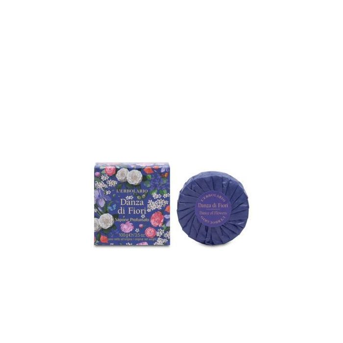 L'ERBOLARIO Jabón Perfumado en Pastilla Danza de Flores 100ml. Con extractos de camelia, violeta, rosa y cerezo.