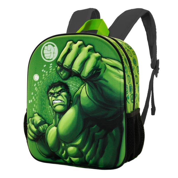 Mochila 3D Pequeña Fist Marvel Hulk Verde