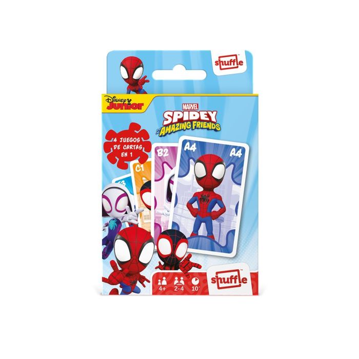 Shuffle Juego De Cartas 4 En 1 Disney Spidey 10034850 3
