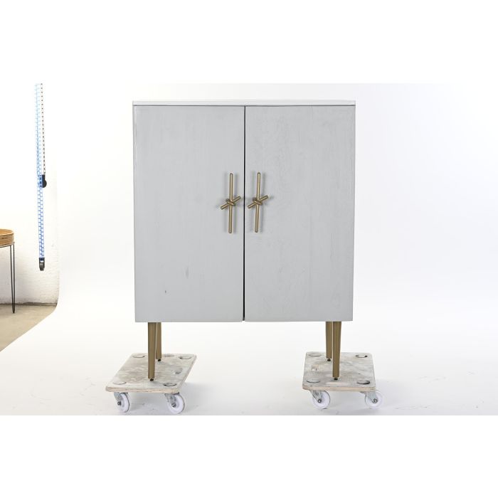 DKD Home Decor Armario Glam Hiras Blanco Dorado 45 x 110 x 85 cm 6