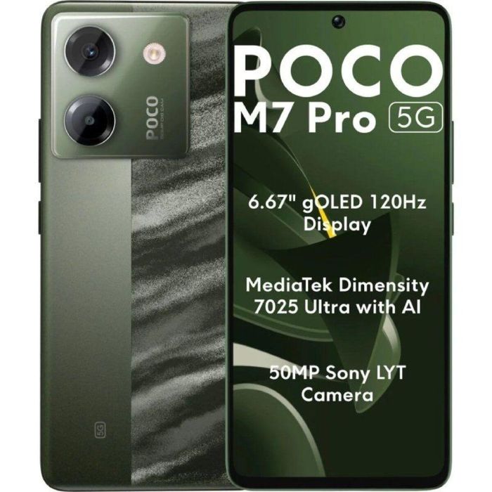 Smartphone Poco M7 PRO 8+256GB DS 5G Mediatek Dimensity 6100+ 8 GB RAM 256 GB Verde Smartphone Poco M7 PRO 8+256GB DS 5G Mediatek Dimensity 6100+ 8 GB RAM 256 GB Verde