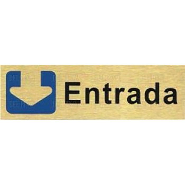 Placa Aluminio Oro 150X45 ''Entrada'' Duver Placa Aluminio Oro 150X45 ''Entrada'' Duver