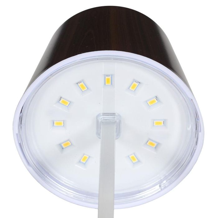Home Deco Factory Lámpara Led Táctil Efecto Wengué, 3 Intensidades de Luz, Funciona con Pilas AAA, 12 LED, Ø10.5 x 25.5 cm 4