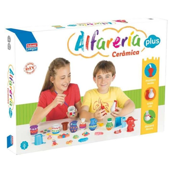 Falomir Juego Alfareria Plus Crea y Decora tus Diseños de Escayola para Niños +8 Años 2