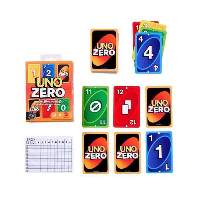Mattel Games Jhh48 Juego de Cartas UNO Zero para Niños y Adultos, Noches en Familia, Fiestas, Viajes +7 Años 1