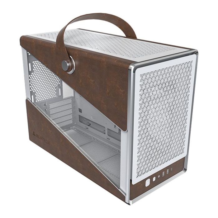 Montech Heritage TG Caja de PC Midi Tower Blanca con Imitación Piel y Ventana Lateral 2