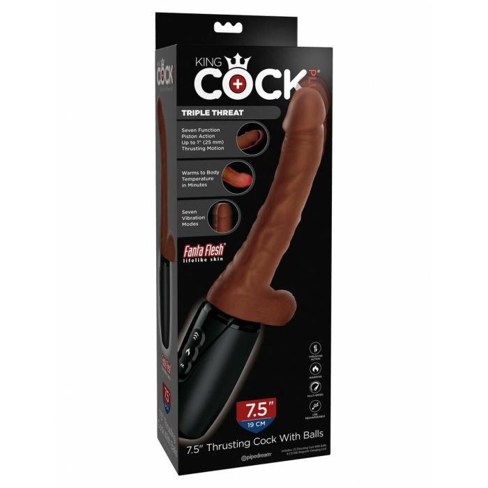 Vibrador Pipedream King Cock Plus Marrón 8