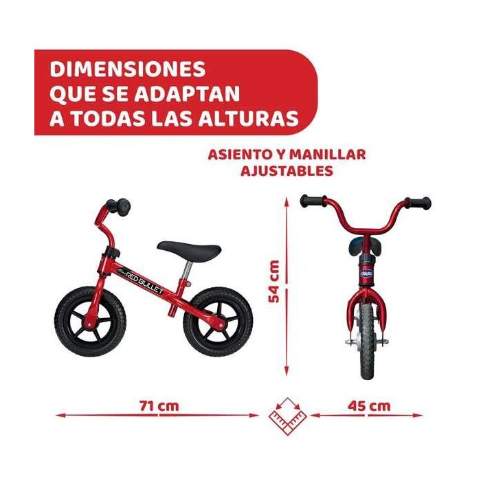 Bicicleta sin pedales bullet roja ¡perfecta para adquirir el equilibrio!10 pulgadas 46x56x68 cm 5 Bicicleta sin pedales bullet roja ¡perfecta para adquirir el equilibrio!10 pulgadas 46x56x68 cm 5