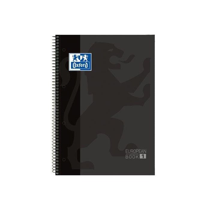 Oxford Bloc Espiral Tapa Extradura Din A4 80 Hojas Cuadricula 5 Mm Color Gris