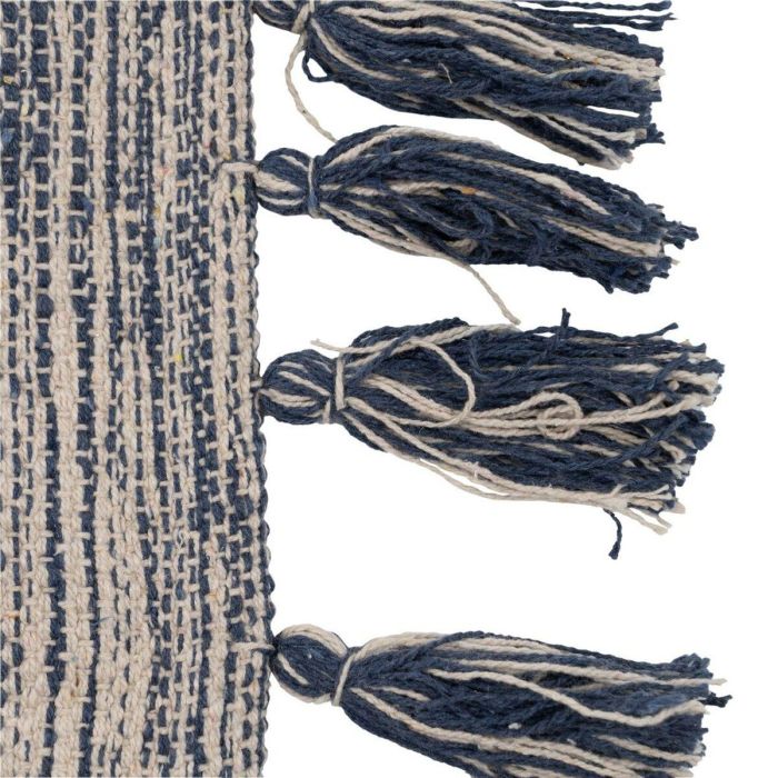 Alfombra Azul Blanco 70 % algodón 30 % Poliéster 80 x 150 cm 4 Alfombra Azul Blanco 70 % algodón 30 % Poliéster 80 x 150 cm 4
