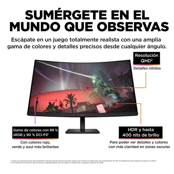 Monitor HP 780K6E9#ABB 31,5" HDR VA Flicker free 165 Hz 52 Monitor HP 780K6E9#ABB 31,5" HDR VA Flicker free 165 Hz 52