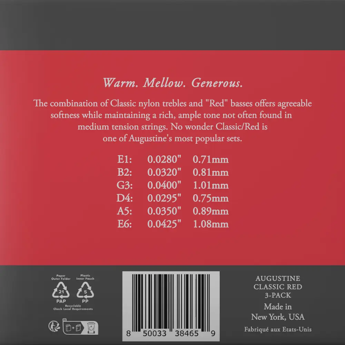 Augustine Pack 3 Cuerdas Guitarra Clásica Nylon - Tensión Normal 1