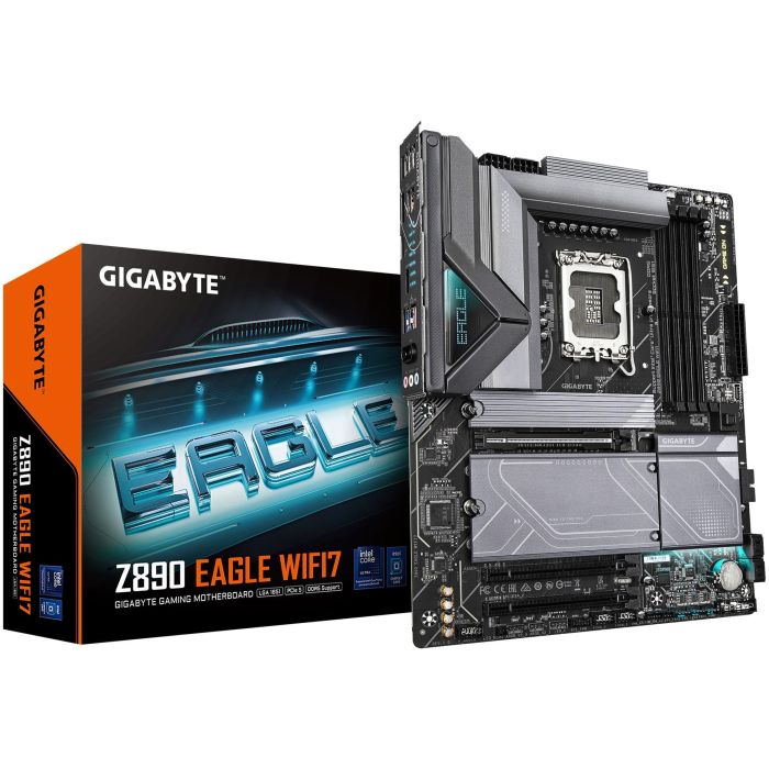 GIGABYTE Z890 EAGLE WIFI7 Placa Base ATX Intel Z890 LGA 1851, DDR5 8800MHz (OC), PCIe 5.0, Wi-Fi 7, LAN 2.5GbE, USB 4.0 para Intel Core Ultra