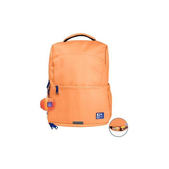 Oxford Mochila Young Proof B-Out 30 L de Poliéster Reciclado Peach, 2 Compartimentos, Bolsillo PC 17", Espalda Ergonómica