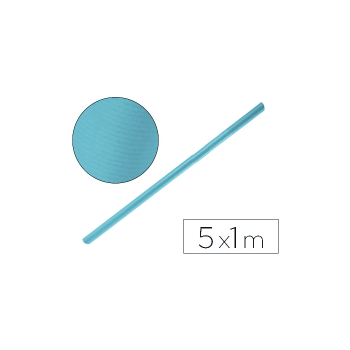 Liderpapel Papel Kraft Azul Turquesa 5x1 m Rollo 40x1000x40 mm Resistente para Embalaje 65 g/m² 0 Liderpapel Papel Kraft Azul Turquesa 5x1 m Rollo 40x1000x40 mm Resistente para Embalaje 65 g/m² 0