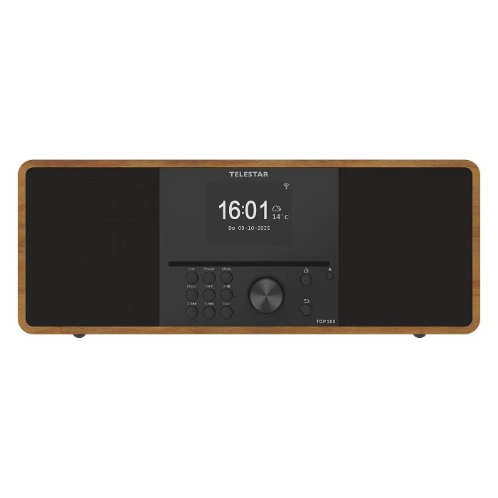 Telestar TOP 300 5701300 Radio Internet Digital DAB+ FM Bluetooth 5.3, Pantalla TFT 3.2", 30W, Madera, Estacionaria