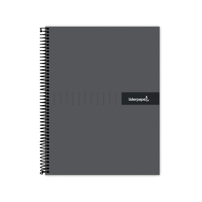 Cuaderno Espiral Liderpapel A5 Micro Crafty Tapa Forrada 120H 90 gr Cuadro 5 mm 5 Bandas6 Taladros Color Negro 1