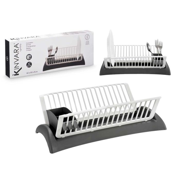 Escurreplatos Kinvara Gris y Blanco 46.5x14.2x18.5 cm - Plástico PP (6 Unidades) Escurreplatos Kinvara Gris y Blanco 46.5x14.2x18.5 cm - Plástico PP (6 Unidades)