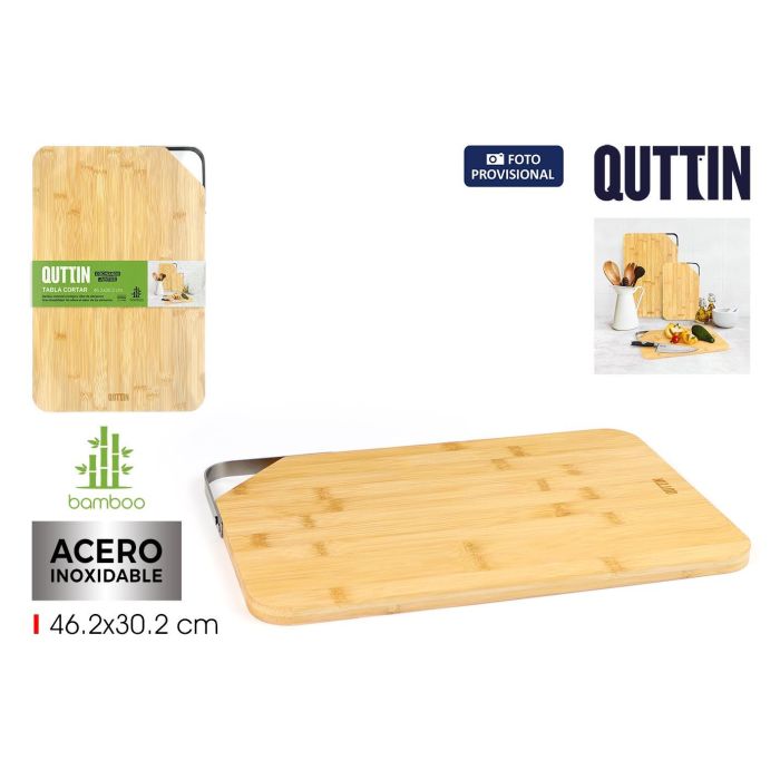 Tabla de cortar bambú y metal Quttin 46.2x30.2 cm - Inde (6 Unidades) Tabla de cortar bambú y metal Quttin 46.2x30.2 cm - Inde (6 Unidades)