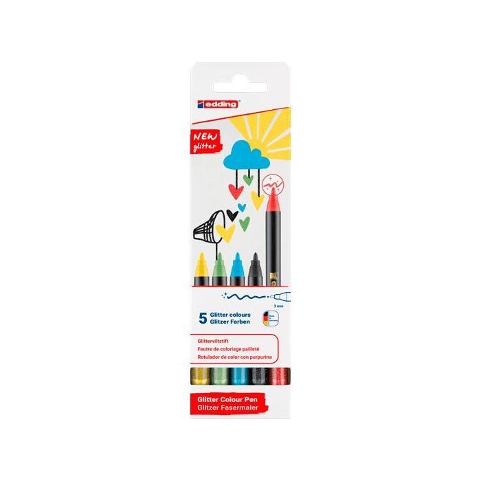 Edding Rotulador 1200 grlitter Básico Colores Surtidos Pack 5 Ud Edding Rotulador 1200 grlitter Básico Colores Surtidos Pack 5 Ud