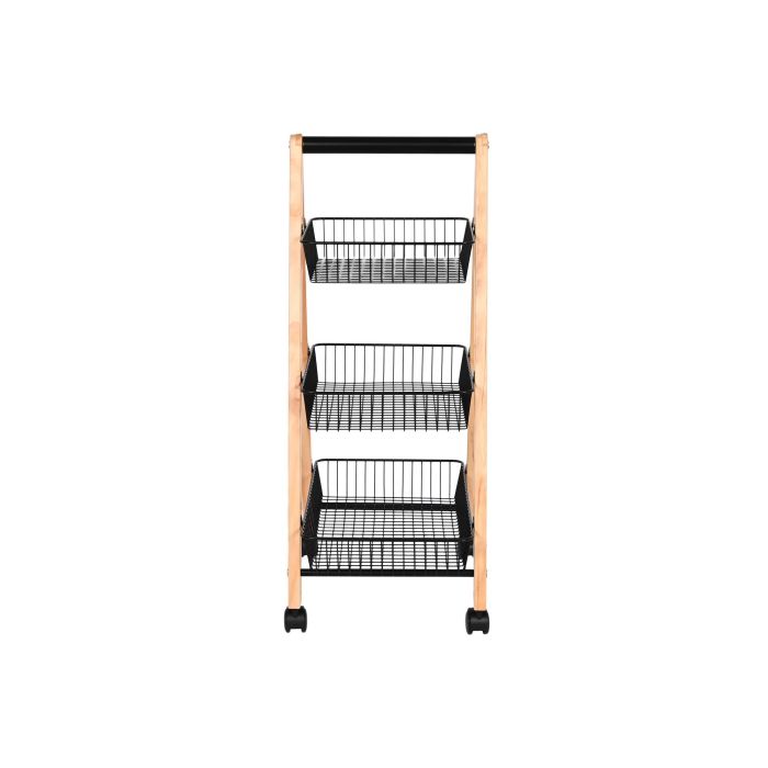 DKD Home Decor Frutero Loft Negro Natural 32 x 48 x 79 cm Acero Pino 3