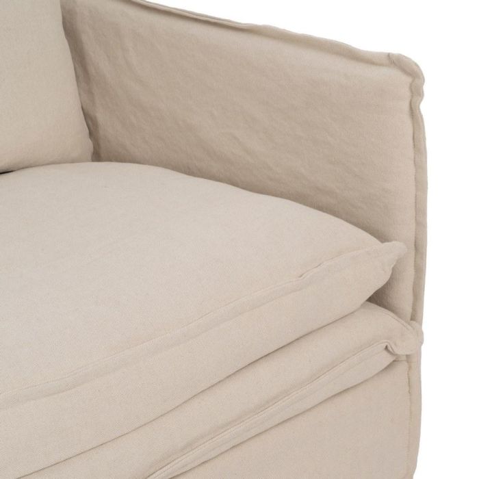 Sofá 2 Plazas Crema Tejido-Madera 180 X 97 X 89 cm