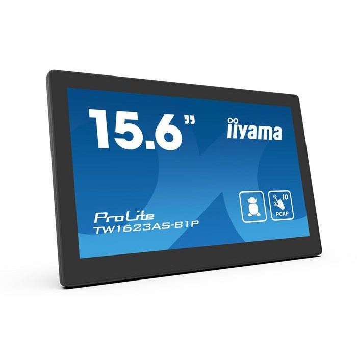 iiyama 15.6", 39.5cm, IPS, 16:9, 1920 x 1080, 450 cd/m², 30 ms, Touch, Rj-45, HDMI, 2 x 2 W, Android 13, Rockchip RK3568, Black 1