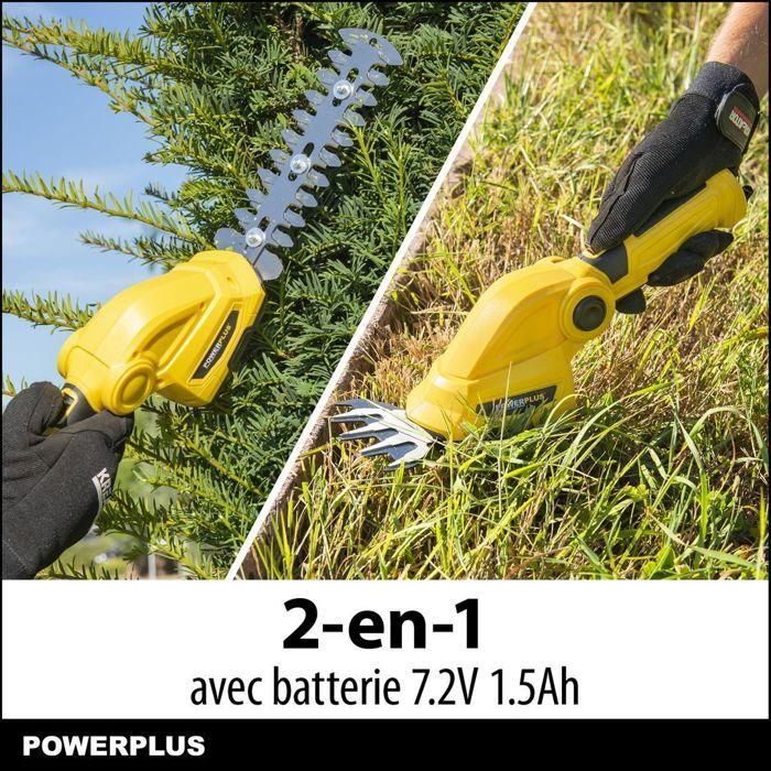 POWERPLUS Tijeras cortacésped y escultores de setos 7.2V - Ancho de corte: 100 mm 1 POWERPLUS Tijeras cortacésped y escultores de setos 7.2V - Ancho de corte: 100 mm 1