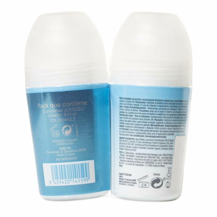 Isdin Ureadin Desodorante Roll-On Hidratante Sin Alcohol 24h, Pieles Sensibles, Lote 2 x 50 ml 1 Isdin Ureadin Desodorante Roll-On Hidratante Sin Alcohol 24h, Pieles Sensibles, Lote 2 x 50 ml 1