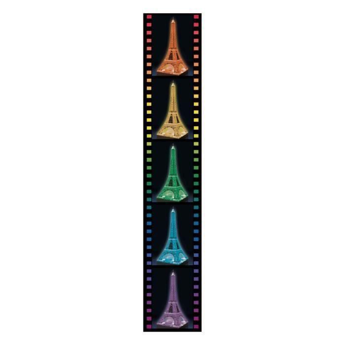 Ravensburger 3D Puzzle Torre Eiffel Night Edition 216 piezas, construcción sin pegamento, para niños y niñas de +10 años 5
