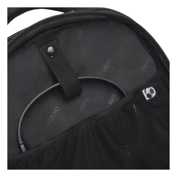 DICOTA Eco Backpack SELECT Mochila para portátil de 17.3 pulgadas, compartimento para portátil, hecha con materiales reciclados, unisex, negro 6