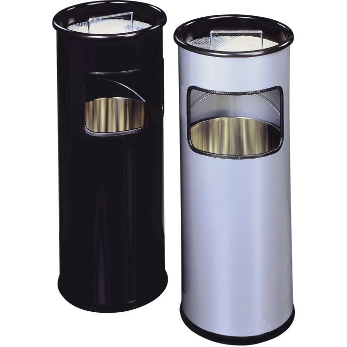 DURABLE Papierkorb Metall mit Ascher rund silber 6 DURABLE Papierkorb Metall mit Ascher rund silber 6