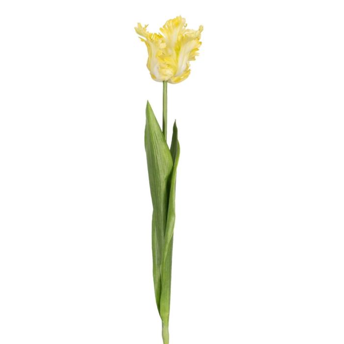 Flor Tulipán Amarillo Tejido Decoración 63 cm