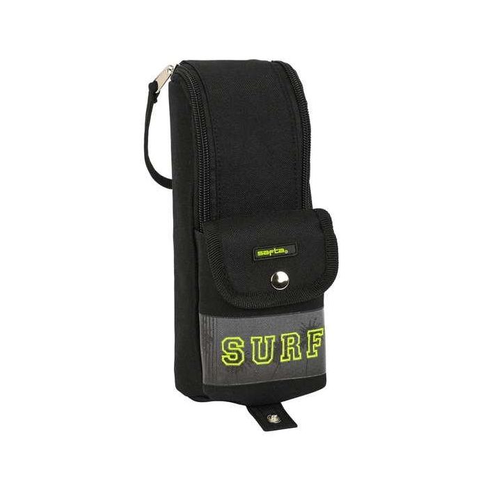 Estuche Escolar Safta Surf Negro (6 x 21 x 6 cm)