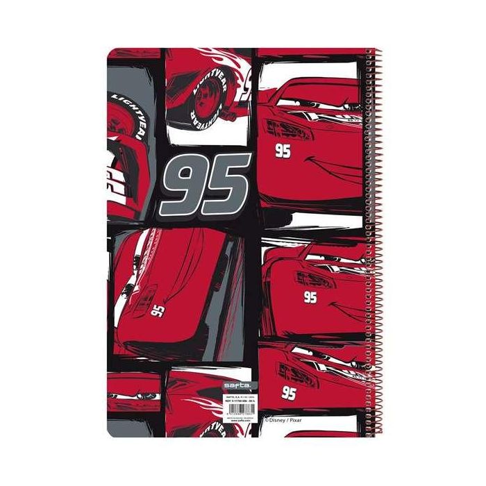 Safta Cuaderno Espiral Tapa Extradura Folio (215x315mm) Cuadriculado 4 mm 80 Hojas 60 gr Cars 3 2