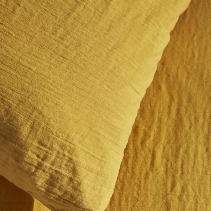 Today 123669 Juego de cama 260x240cm para 2 personas - Gasa de algodón lisa y algodón bimaterial Ocre. Incluye funda nórdica y 2 fundas de almohada. 1 Today 123669 Juego de cama 260x240cm para 2 personas - Gasa de algodón lisa y algodón bimaterial Ocre. Incluye funda nórdica y 2 fundas de almohada. 1