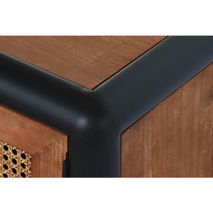 DKD Home Decor Mueble TV Loft Marron Oscuro Gris Oscuro Abeto Metal 150x40x50 cm 2