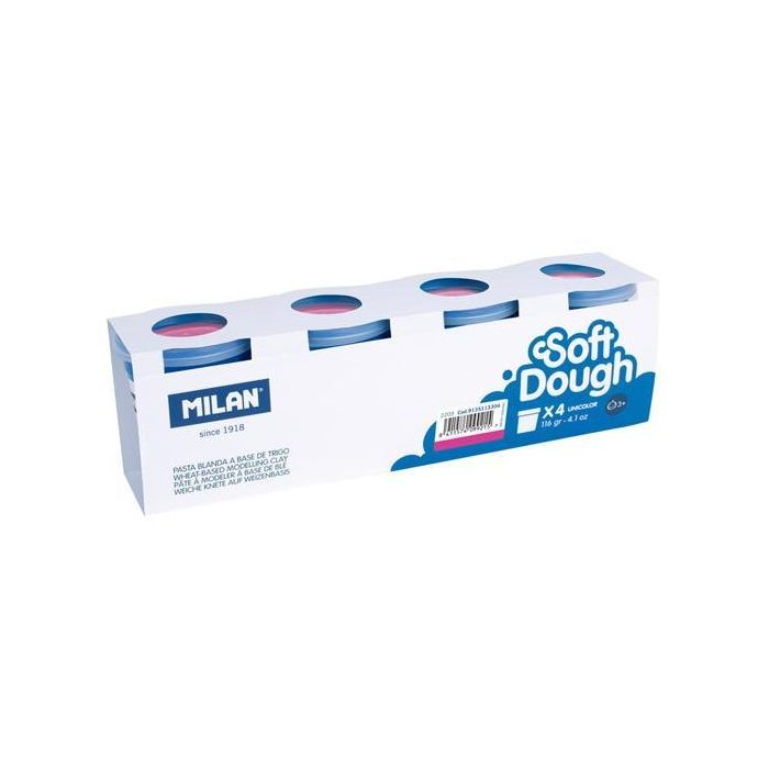 Milan Pasta Blanda Soft Dough Caja 4 Botes 116 gr Rosa