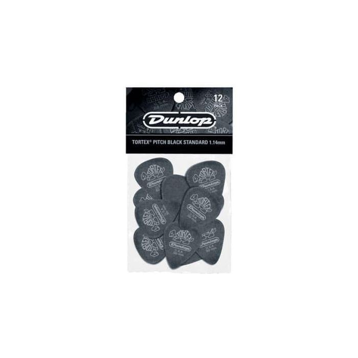 Dunlop Pack 12 Unidades Tortex Std Pitch Black Púas Guitarra 1,14Mm