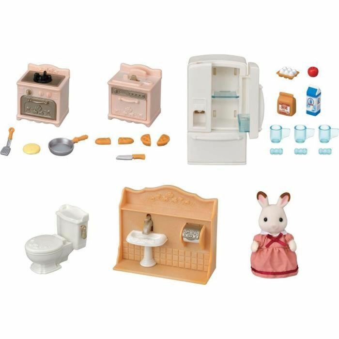 El acogedor conjunto de muebles de cabaña y mamán - Familias Sylvanian - 5449 - de 3 años 1