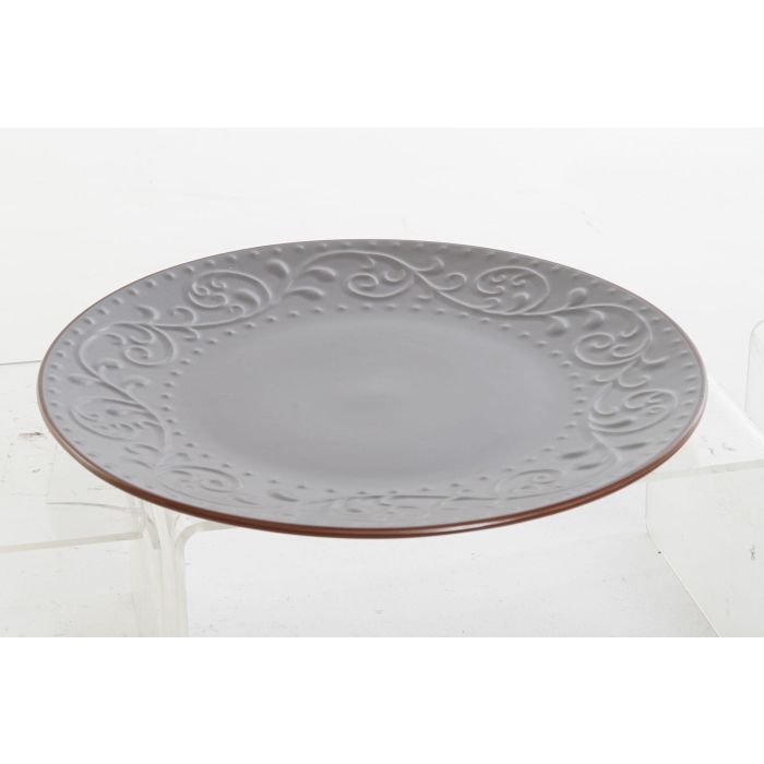 Plato Tradicional DKD Home Decor Gris Marron 27.5 x 3 x 27.5 cm (12 Unidades) 1 Plato Tradicional DKD Home Decor Gris Marron 27.5 x 3 x 27.5 cm (12 Unidades) 1
