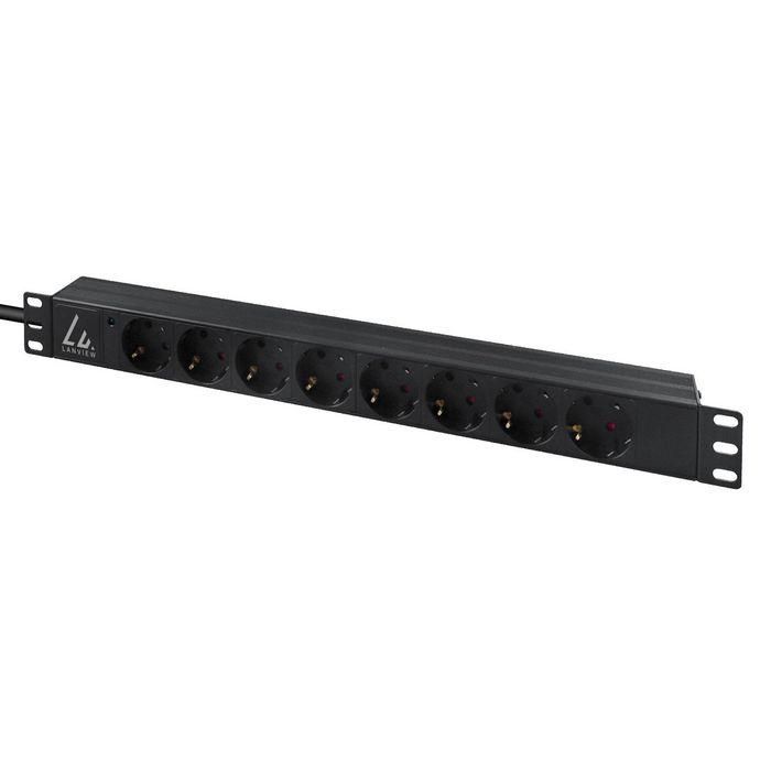 Lanview 19'' rack mount power strip, 3m, 16A with 8 x Schuko type F socket 1