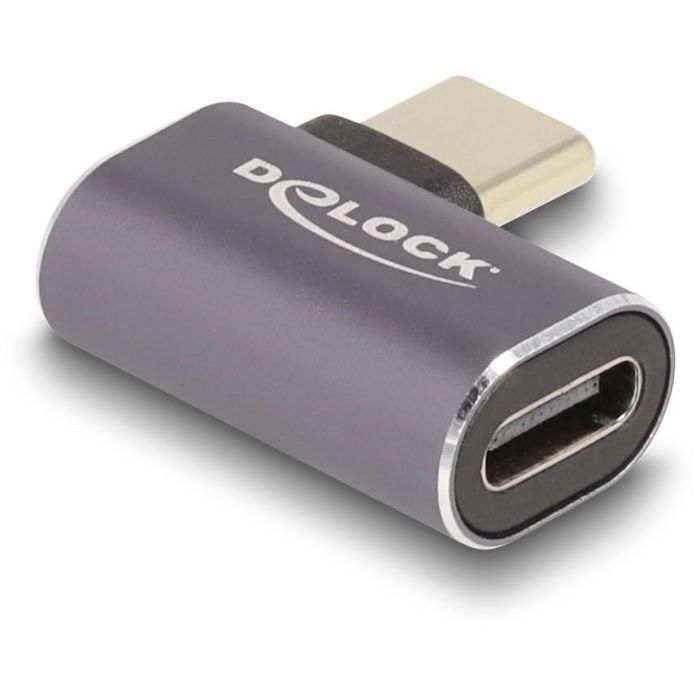 DELOCK USB Adapter 40 Gbps USB Type-C PD 3.0 100 W Stecker zu Buchse gewinkelt links / rechts 8K 60 Hz Metall 1 DELOCK USB Adapter 40 Gbps USB Type-C PD 3.0 100 W Stecker zu Buchse gewinkelt links / rechts 8K 60 Hz Metall 1