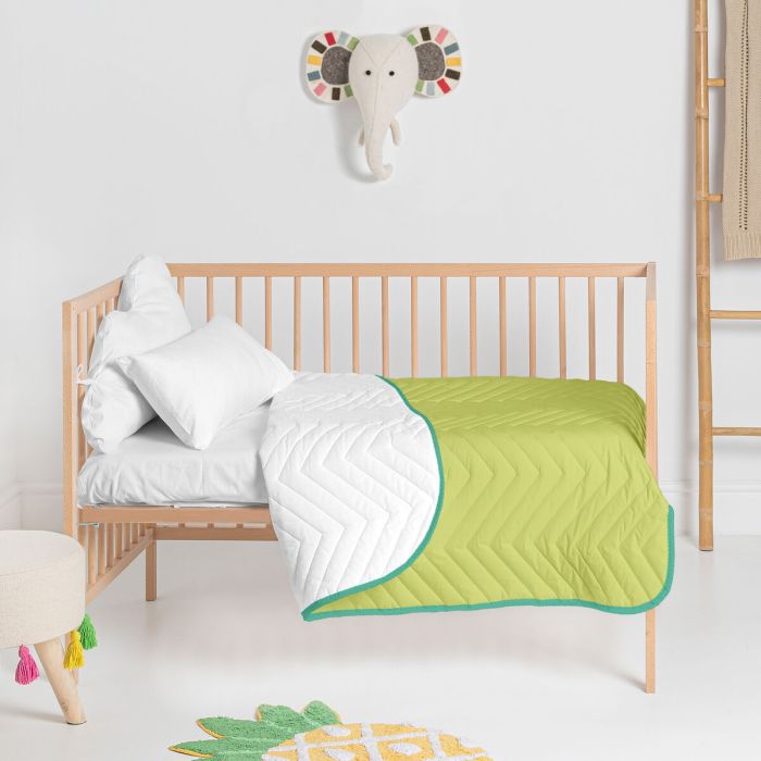 Colcha HappyFriday Basic Kids Arista Verde 100 x 130 cm 4