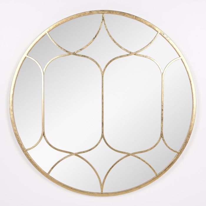 DKD Home Decor Espejo Árabe Dorado de Metal - 80 x 80 cm