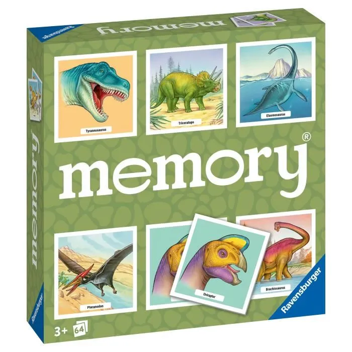 Ravensburger Memory Dinosaurios 20924 Juego de Memoria Infantil +3 Años 2