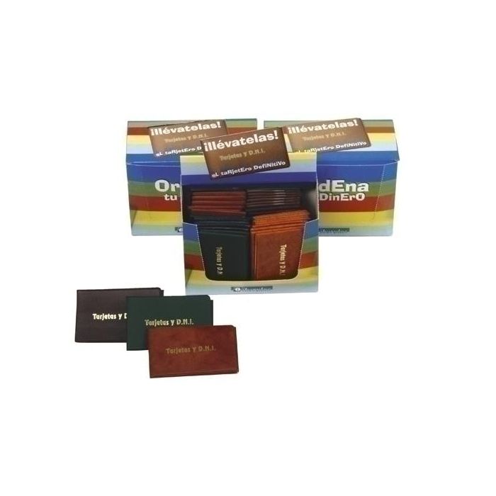 Funda Portacarnet Iberplas Pvc Tarjetas Y Nif 3 Cuerpos Imit.Piel Paquete De 40 (Col.Sur.)